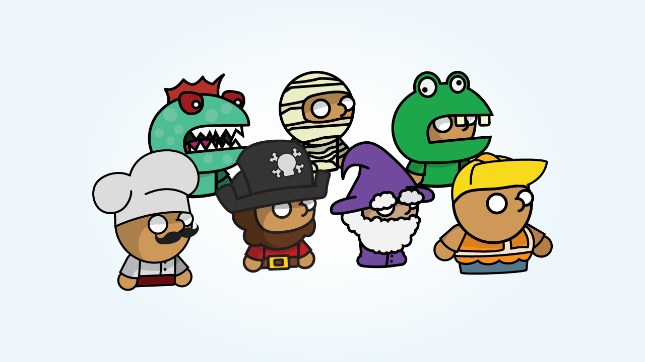 Game art group characters
