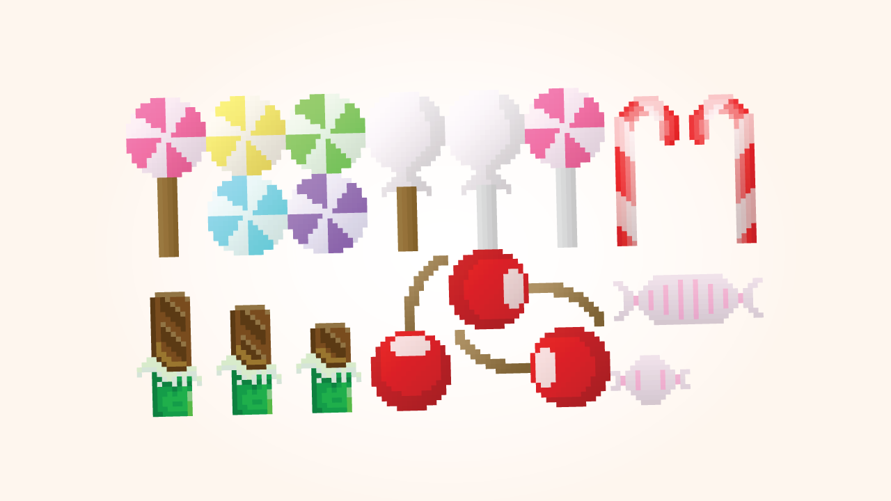 Game art pixel candy