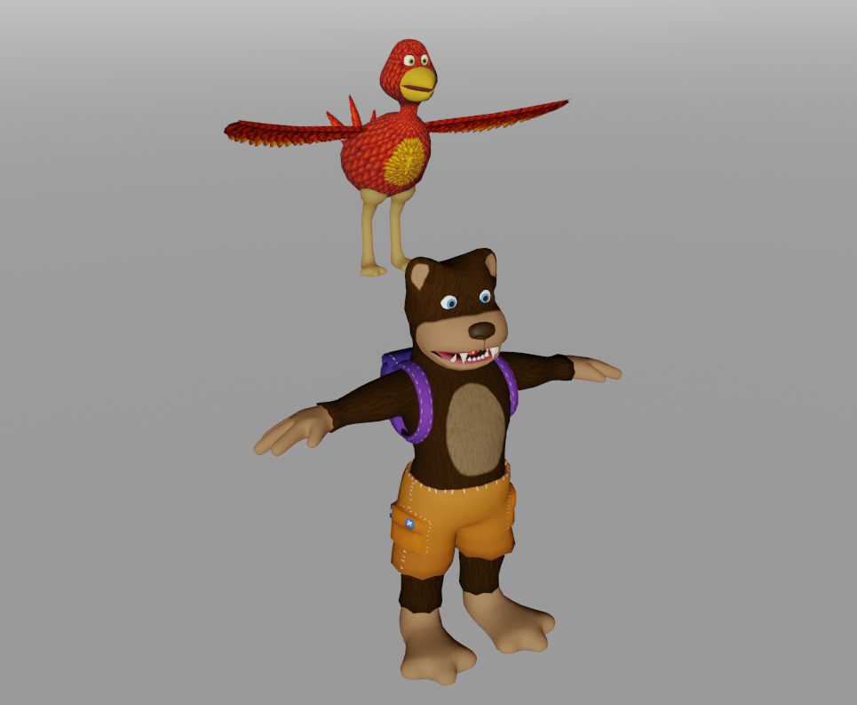 3D bear and bird