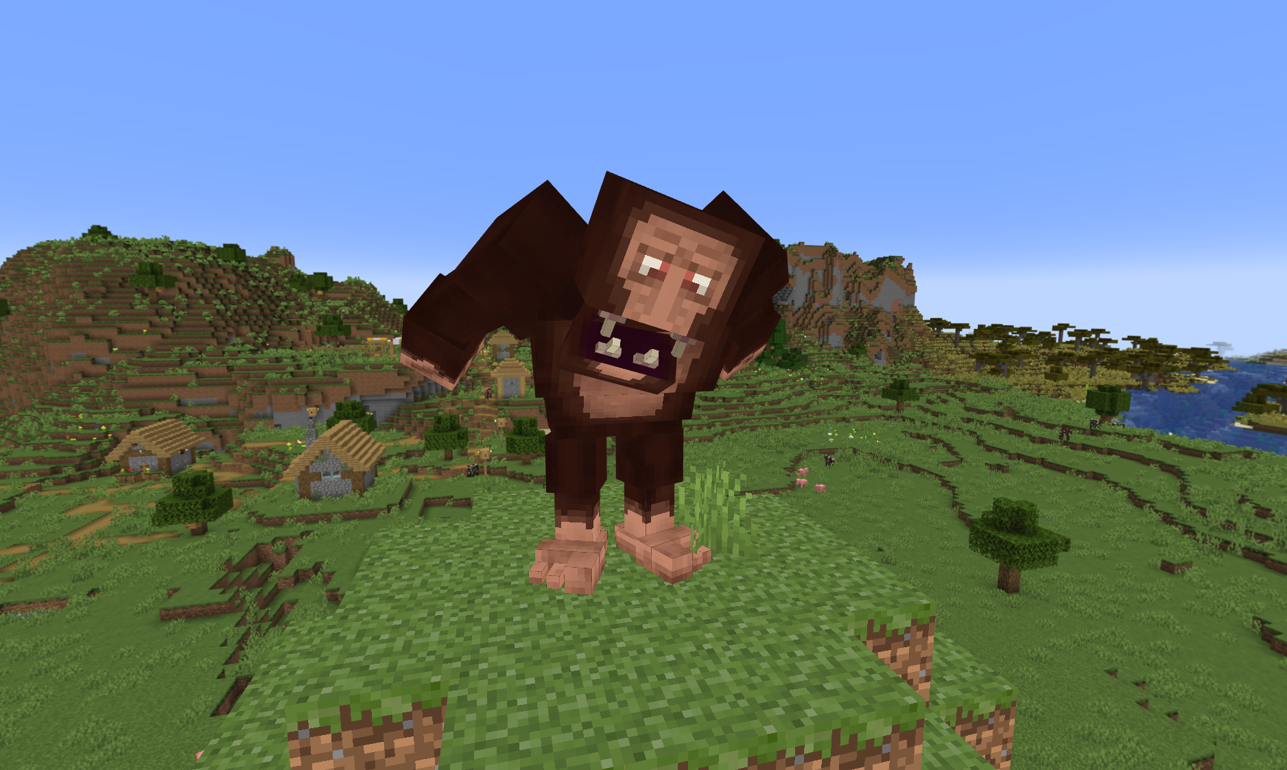 Bigfoot - Custom Minecraft Monster (Model, textured, animated and modded into the game)